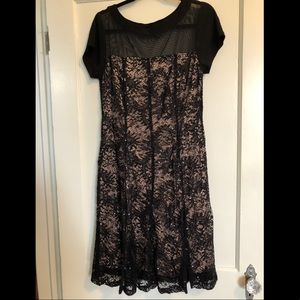 Black sequin and mesh dress